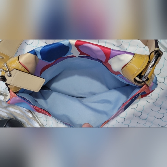 Coach Colorful Print Satin Hobo Bag - Picture 7 of 9